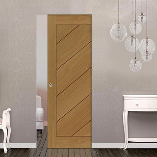 Image: Torino Oak Single Absolute Evokit Pocket Door - Prefinished