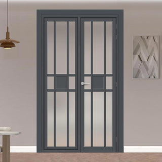 Image: Urban Ultimate® Room Divider Tromso 8 Pane 1 Panel Door DD6402F - Frosted Glass with Matching Side - Colour & Size Options