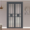 Urban Ultimate® Room Divider Tromso 8 Pane 1 Panel Door DD6402F - Frosted Glass with Matching Side - Colour & Size Options