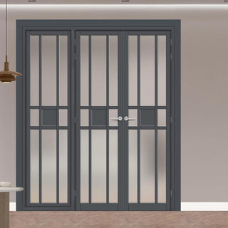 Image: Urban Ultimate® Room Divider Tromso 8 Pane 1 Panel Door Pair DD6402F - Frosted Glass with Matching Side - Colour & Size Options