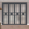 Urban Ultimate® Room Divider Tromso 8 Pane 1 Panel Door Pair DD6402F - Frosted Glass with Matching Sides - Colour & Size Options