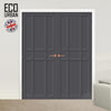 Handmade Eco-Urban Tromso 9 Panel Door Pair DD6402 - Dark Grey Premium Primed