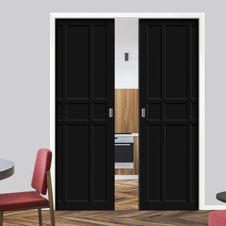 Image: Bespoke Handmade Eco-Urban® Tromso 9 Panel Double Evokit Pocket Door DD6402 - Colour Options