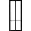 Bronx 4 Pane Solid Wood Internal Door UK Made DD6315G - Clear Glass - Eco-Urban® Shadow Black Premium Primed