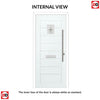 Aruba 1 Urban Style Composite Front Door Set with Mirage Glass - Shown in Pastel Blue