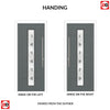 Uracco 1 Urban Style Composite Front Door Set with Central Tahoe Black Glass - Shown in Mouse Grey