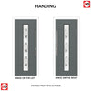 Uracco 1 Urban Style Composite Front Door Set with Central Tahoe Black Glass - Shown in Mouse Grey