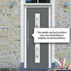 Uracco 1 Urban Style Composite Front Door Set with Central Tahoe Black Glass - Shown in Mouse Grey