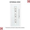 Uracco 1 Urban Style Composite Front Door Set with Central Tahoe Black Glass - Shown in Mouse Grey