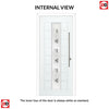 Uracco 1 Urban Style Composite Front Door Set with Central Tahoe Black Glass - Shown in Mouse Grey