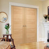 Vancouver Oak Flush Internal Door Pair - 60 Minute Fire Rated