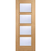 OakRoom Divider - Vancouver 4 Pane Clear Glass Prefinished Door Pair with Full Glass Sides