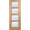 ThruEasi Oak Room Divider - Vancouver 4 Pane Prefinished Door with Full Glass Side