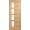 Saturn Tubular Stainless Steel Sliding Track & Vancouver 4 Pane Oak Double Door - Clear Glazed Offset - Prefinished