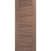 Sirius Tubular Stainless Steel Sliding Track & Vancouver 5 Panel Flush Walnut Double Door - Prefinished