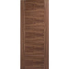 Saturn Tubular Stainless Steel Sliding Track & Vancouver 5 Panel Flush Walnut Double Door - Prefinished