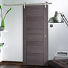 Saturn Tubular Stainless Steel Sliding Track & Vancouver Flush Ash Grey Door - Prefinished