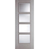 Sirius Tubular Stainless Steel Sliding Track & Vancouver Light Grey Double Door - Clear Glass - Prefinished