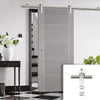 Saturn Tubular Stainless Steel Sliding Track & Vancouver Light Grey Door - Prefinished