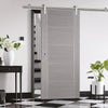 Saturn Tubular Stainless Steel Sliding Track & Vancouver Light Grey Door - Prefinished