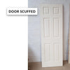 OUTLET - Colonial White Fire Door, 6 Panel Door - 1/2 Hour Rated - White Primed - Scuffed