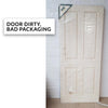 OUTLET - Fire Proof Victorian 4 Panel Fire Door - Woodgrained Surface - 1/2 Hour Fire Rated - White Primed - Door Dirty, Bad Packaging
