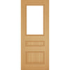Bespoke Windsor Oak Internal Door Pair - Clear Bevelled Glass - Prefinished
