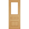 Bespoke Windsor Oak Internal Door Pair - Clear Bevelled Glass - Prefinished