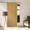 Sirius Tubular Stainless Steel Sliding Track & Walden Oak Door - Unfinished