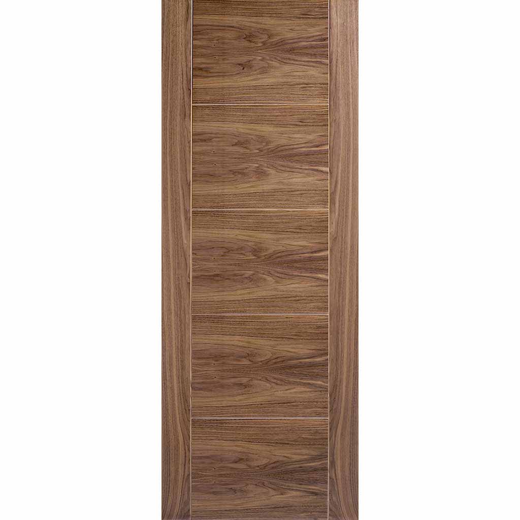 Bespoke Vancouver Walnut 5P Flush Double Pocket Door Detail - Prefinished
