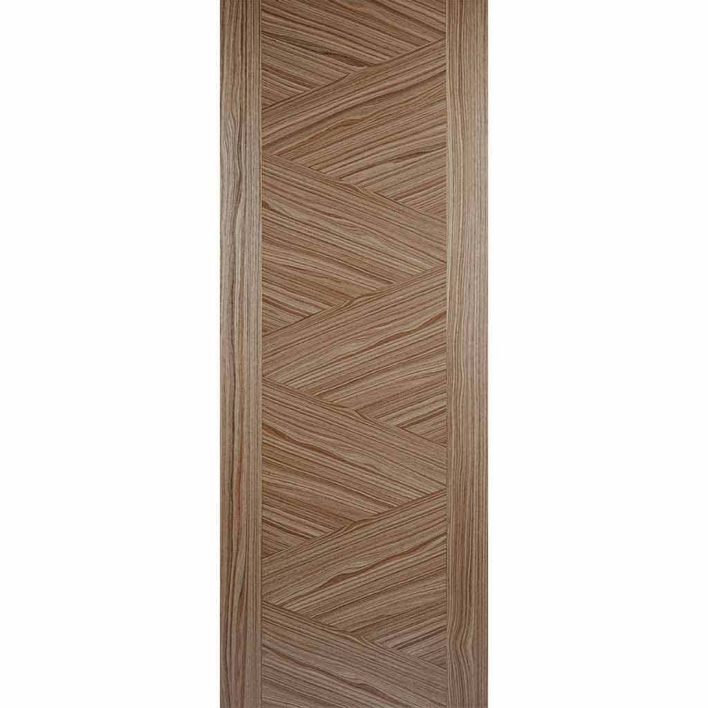 Bespoke Zeus Walnut Flush Double Frameless Pocket Door Detail - Prefinished