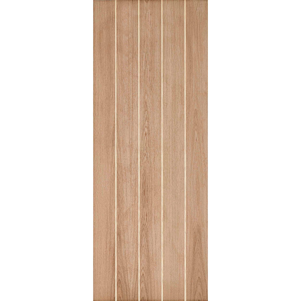 Two Sliding Doors and Frame Kit - Wexford Oak Panel Door - Unfinished