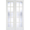 GTP SA 10 Pane Door Pair - Bevelled Clear Glass - White Primed