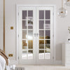 GTP SA 10 Pane Door Pair - Bevelled Clear Glass - White Primed