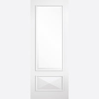knightsbridge 1 pane 1 panel door raised mouldings clear bevelled glass white primed