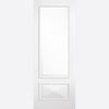 Knightsbridge 1 Pane 1 Panel Internal Door Pair - Raised Mouldings - Clear Bevelled Glass - White Primed