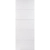 White Fire Door, Horizontal 4 Line Smooth Door - 1/2 Hour Rated - White Primed