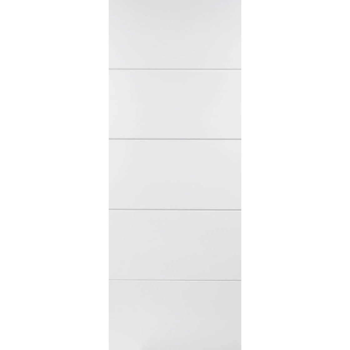 White Fire Door, Horizontal 4 Line Smooth Door - 1/2 Hour Rated - White Primed