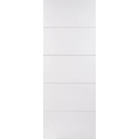 White Fire Door, Horizontal 4 Line Smooth Door - 1/2 Hour Rated - White Primed