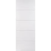 White Fire Door, Horizontal 4 Line Smooth Door - 1/2 Hour Rated - White Primed