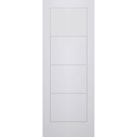 White Fire Door, Ladder 4 Panel Smooth Door - 1/2 Hour Rated - White Primed