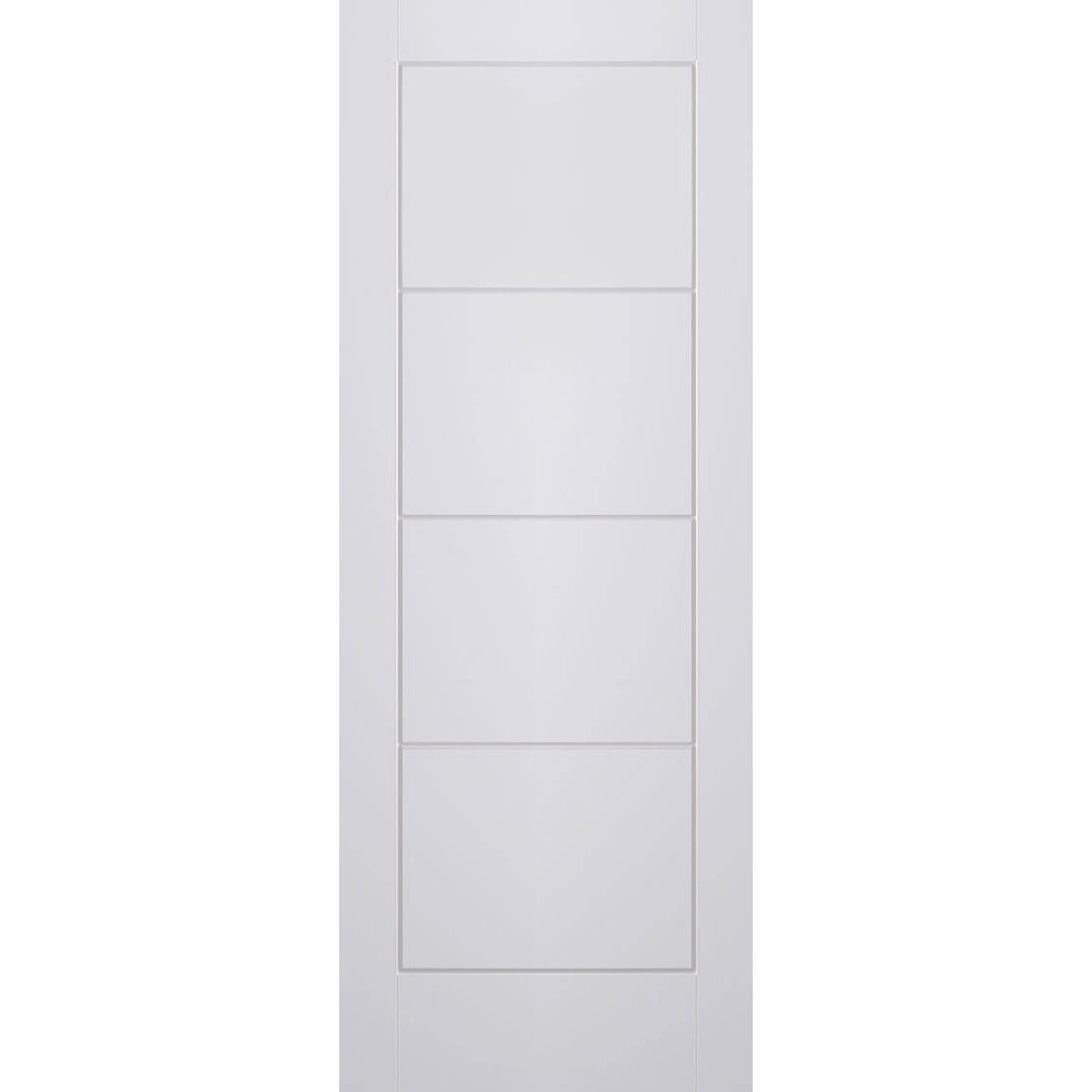 White Fire Door, Ladder 4 Panel Smooth Door - 1/2 Hour Rated - White Primed