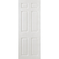 White Fire Door, Smooth 6 Panel Door - 1/2 Hour Rated - White Primed