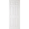White Fire Door, Textured 6 Panel Door - 1/2 Hour Rated - White Primed