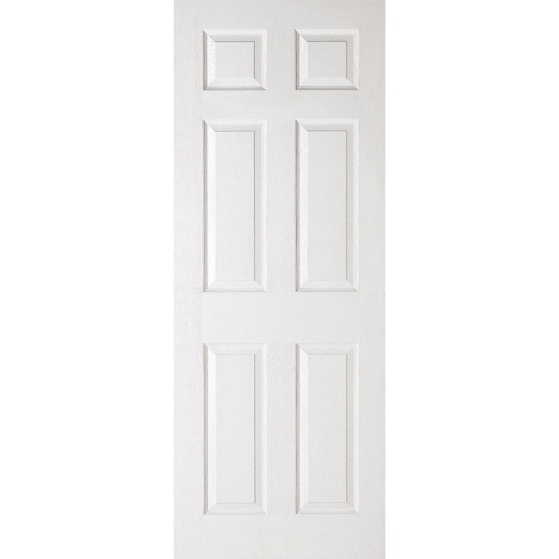 White Fire Door, Textured 6 Panel Door - 1/2 Hour Rated - White Primed