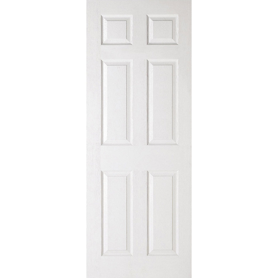 corniche primed 6 panel door wood grain effect 