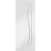 Florence White Flush Absolute Evokit Double Pocket Door - Stepped Panel Design - Prefinished