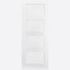 Top Mounted Black Sliding Track & Door - Shaker 4 Panel Door - White Primed