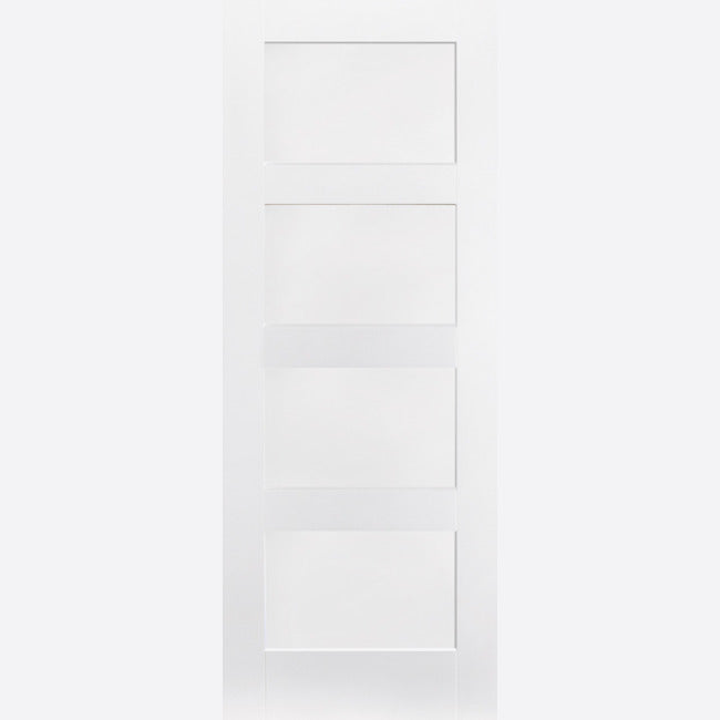 White Fire Door, Shaker 4P Door - 1/2 Hour Rated - White Primed