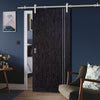 Saturn Tubular Stainless Steel Sliding Track & Zanzibar Ash Grey Door - Prefinished